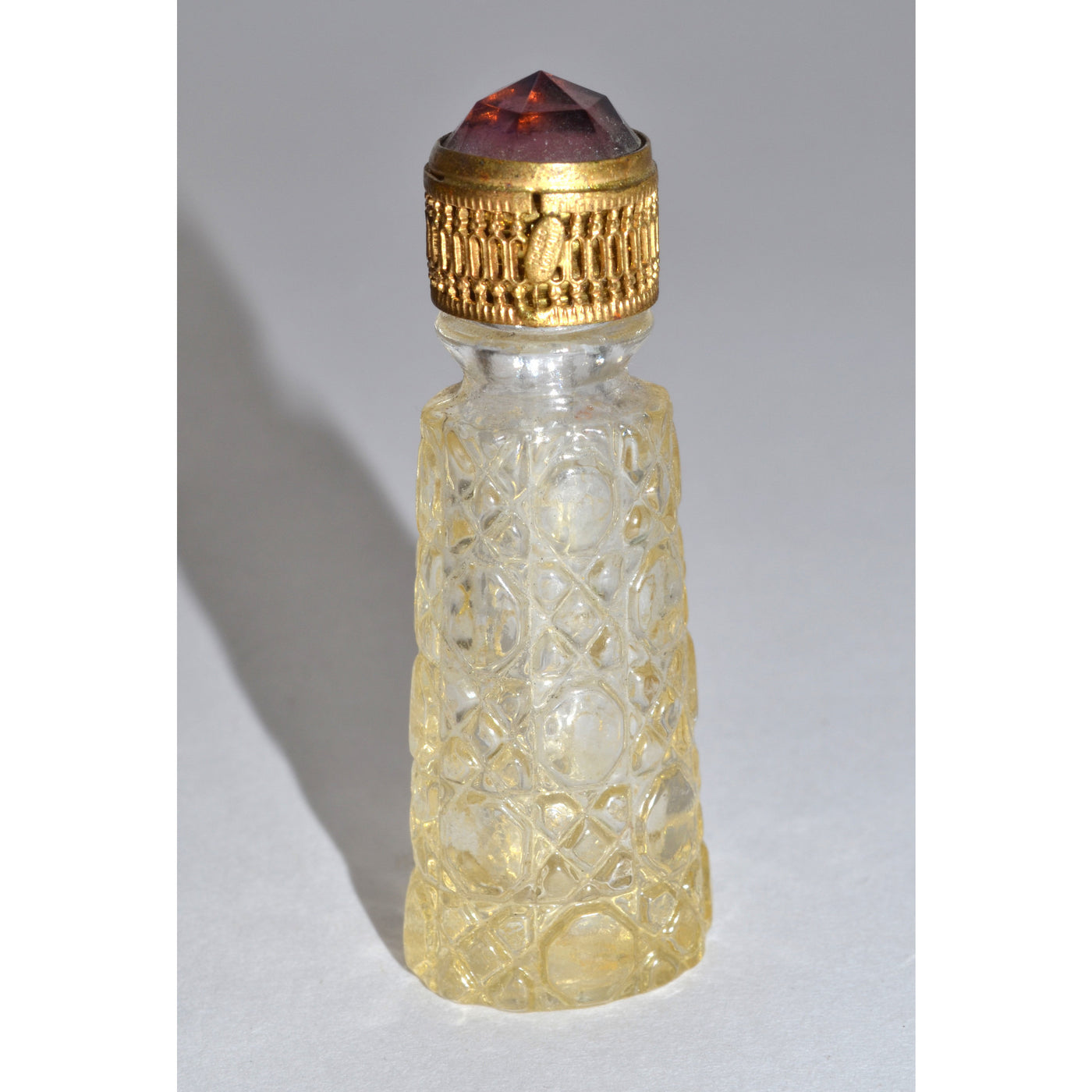 Irice Czechoslavakian Amethyst Jeweled Perfume Purse Bottle
