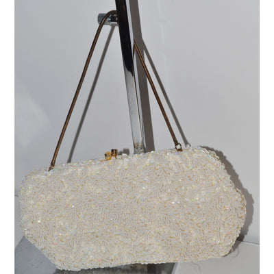 Vintage White Beaded Purse By LaRegale 