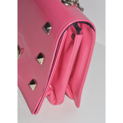 Vintage Pink Studded High Gloss Vinyl Purse