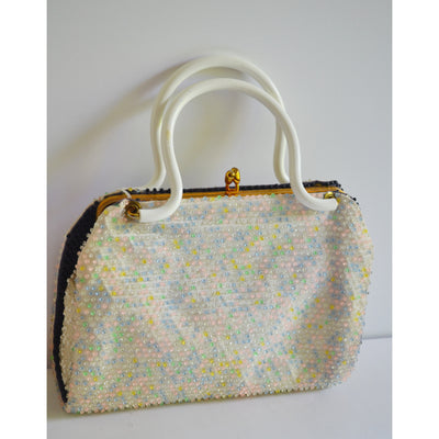 Vintage Colorful Beaded Reversible Purse
