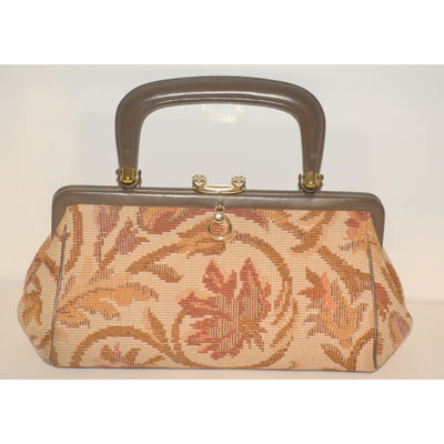 Vintage Brown Carpetbag Baguette Purse By Arnold