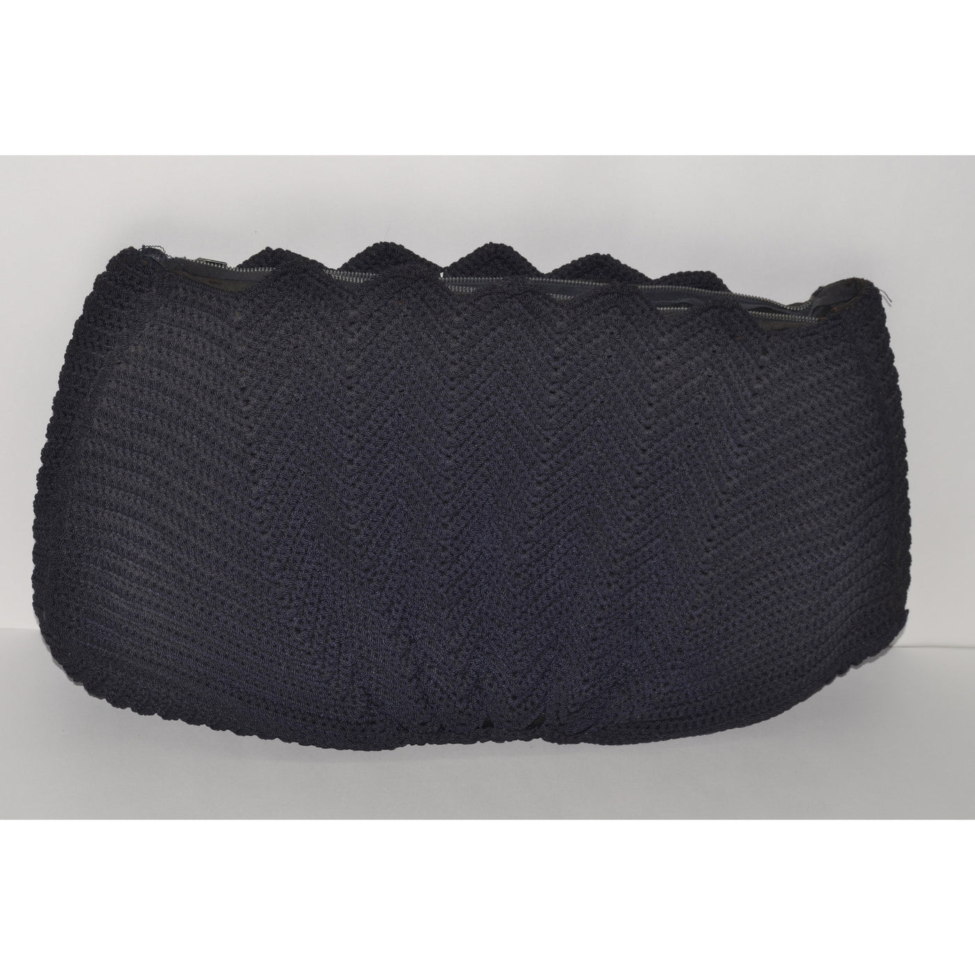 Vintage Black Crochet Fan Clutch Purse