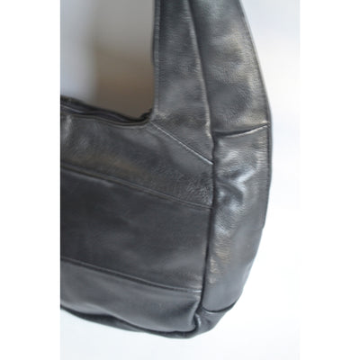 Vintage Black Bohemian Slouch Leather Purse