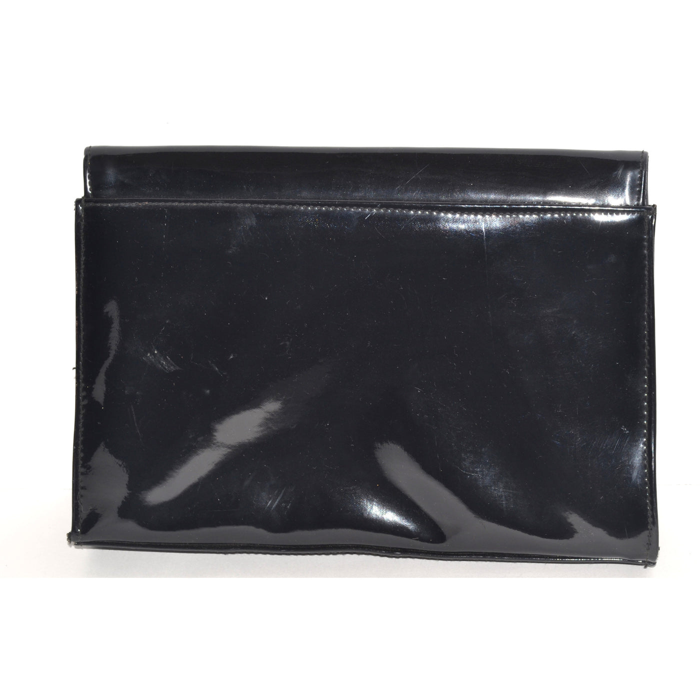 Vintage Black Patent Leather Clutch Purse