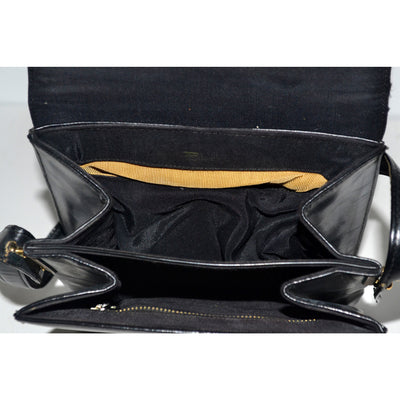 Vintage Rectangle Black Leather Purse By Block 