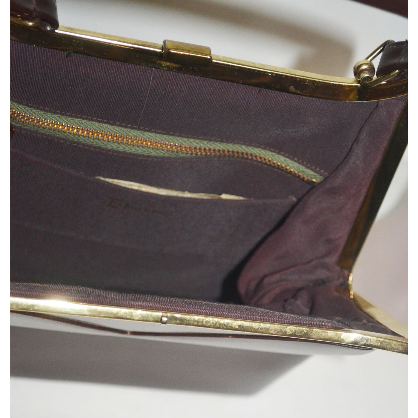 Vintage Brown Leather Handbag By Duchess 
