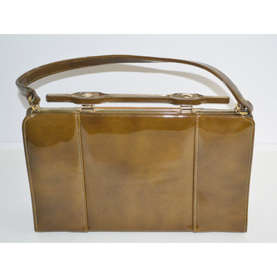 Vintage Brown High Gloss & Suede Handbag