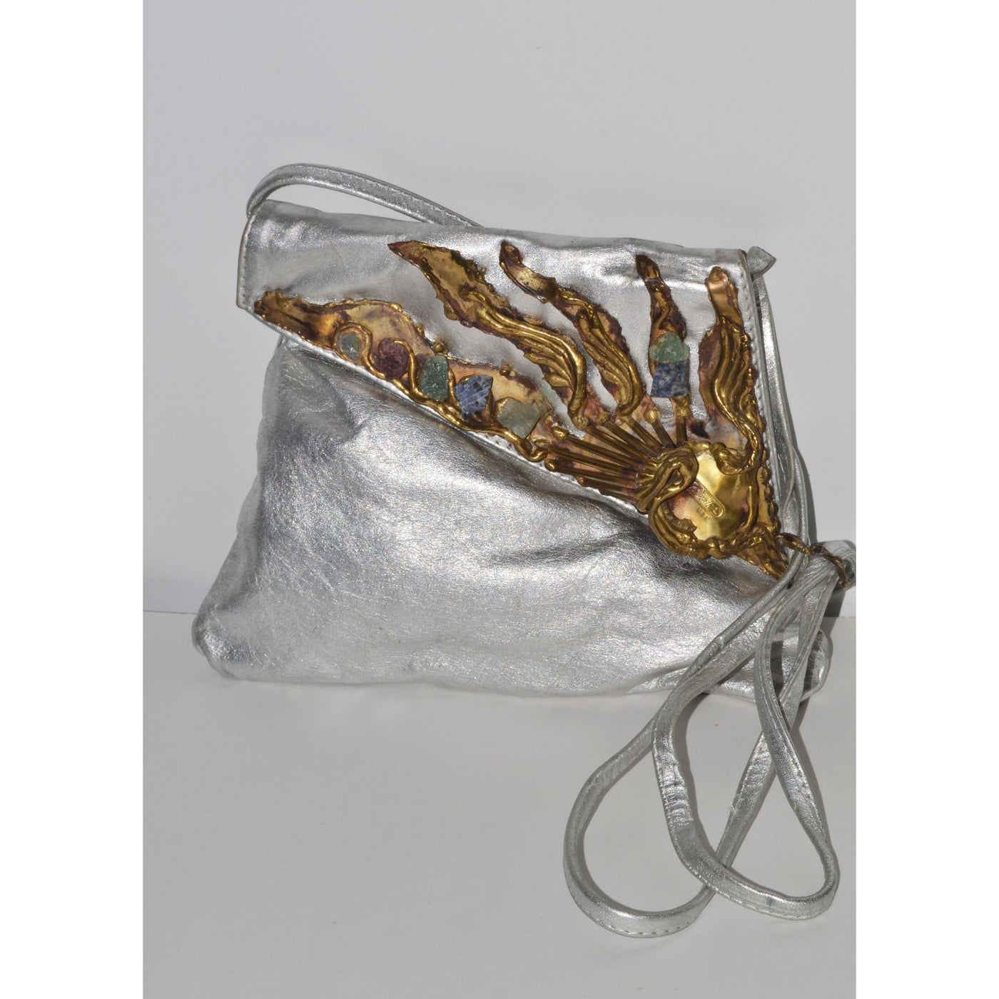 Vintage Silver Lame Wearable Art Purse By Carvalhu's Of Rio 
