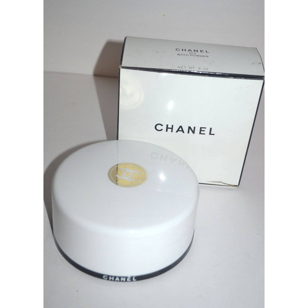 Vintage Chanel Dusting Powder Box, Chanel No 5 Bath Powder Box With Puff,  Vintage Bathroom Decor