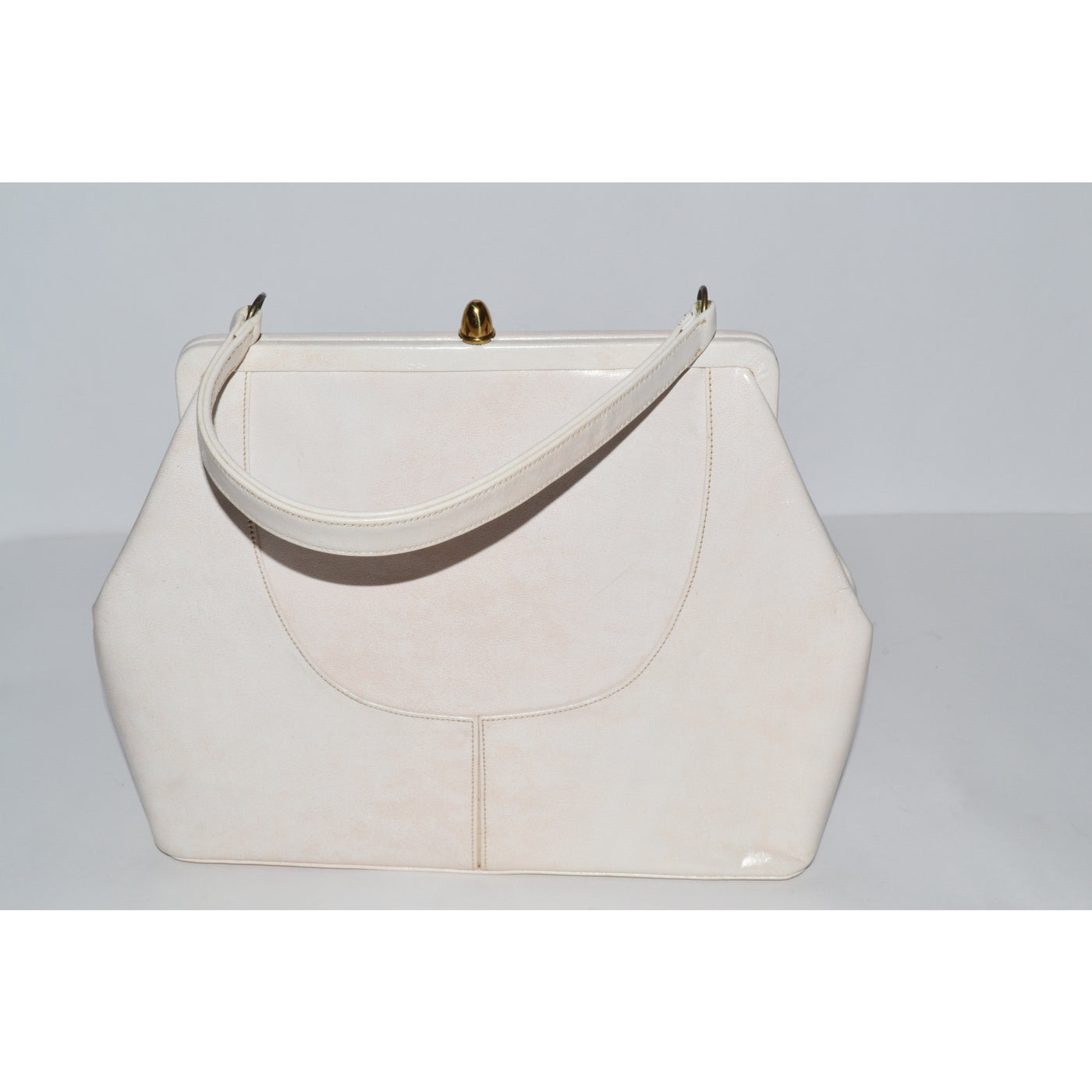 Vintage Beige Leather Handbag