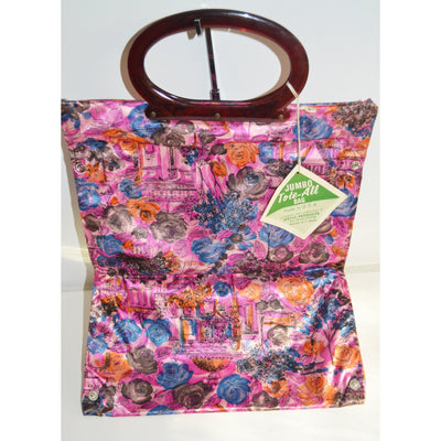 Vintage Colorful Tote-All Expandable Bag Purse