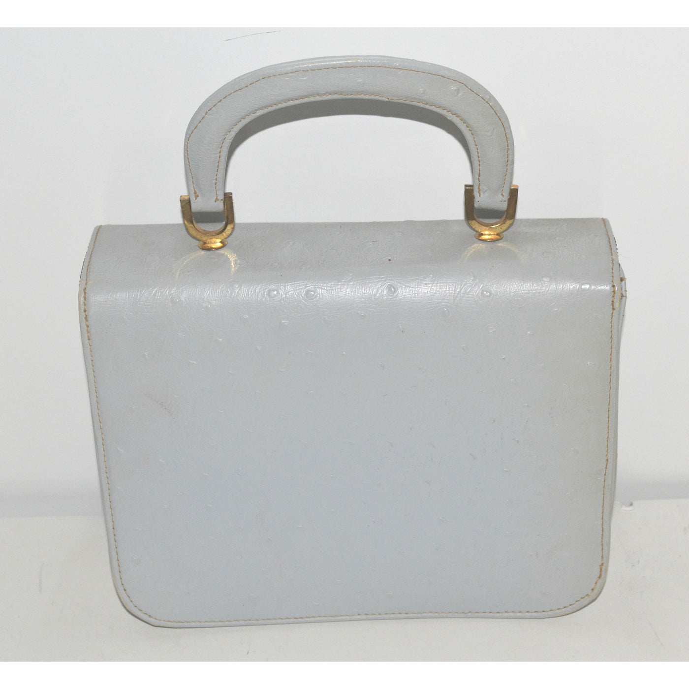 Vintage Grey Faux Ostrich Handbag By Meyers 
