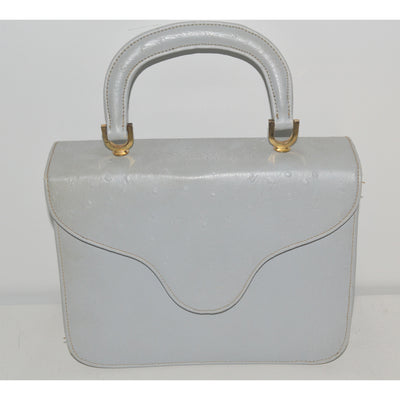 Vintage Grey Faux Ostrich Handbag By Meyers 