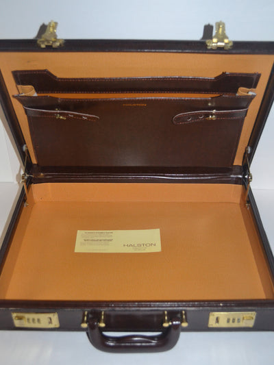 Vintage Halston Leather Attache Briefcase