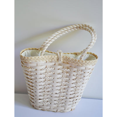 Vintage Insect White Straw Basket Purse