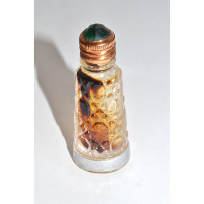 Vintage Green Jeweled Glass Mini Perfume Bottle By Irice