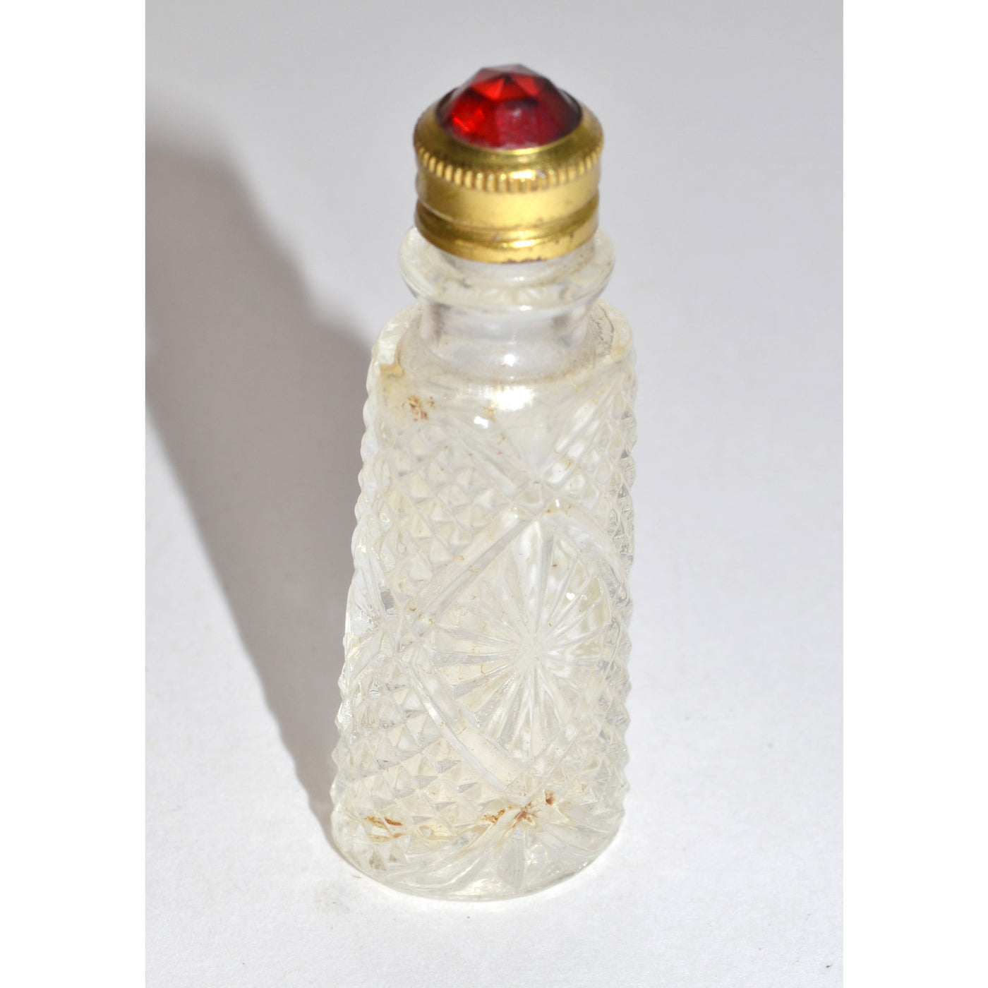 Vintage Red Jeweled Top Perfume Purse Bottle