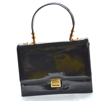 Vintage Black Patent Purse By Jerry Moss Holiday