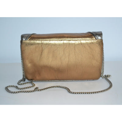 Vintage Gold Metallic Leather Purse By Morle 