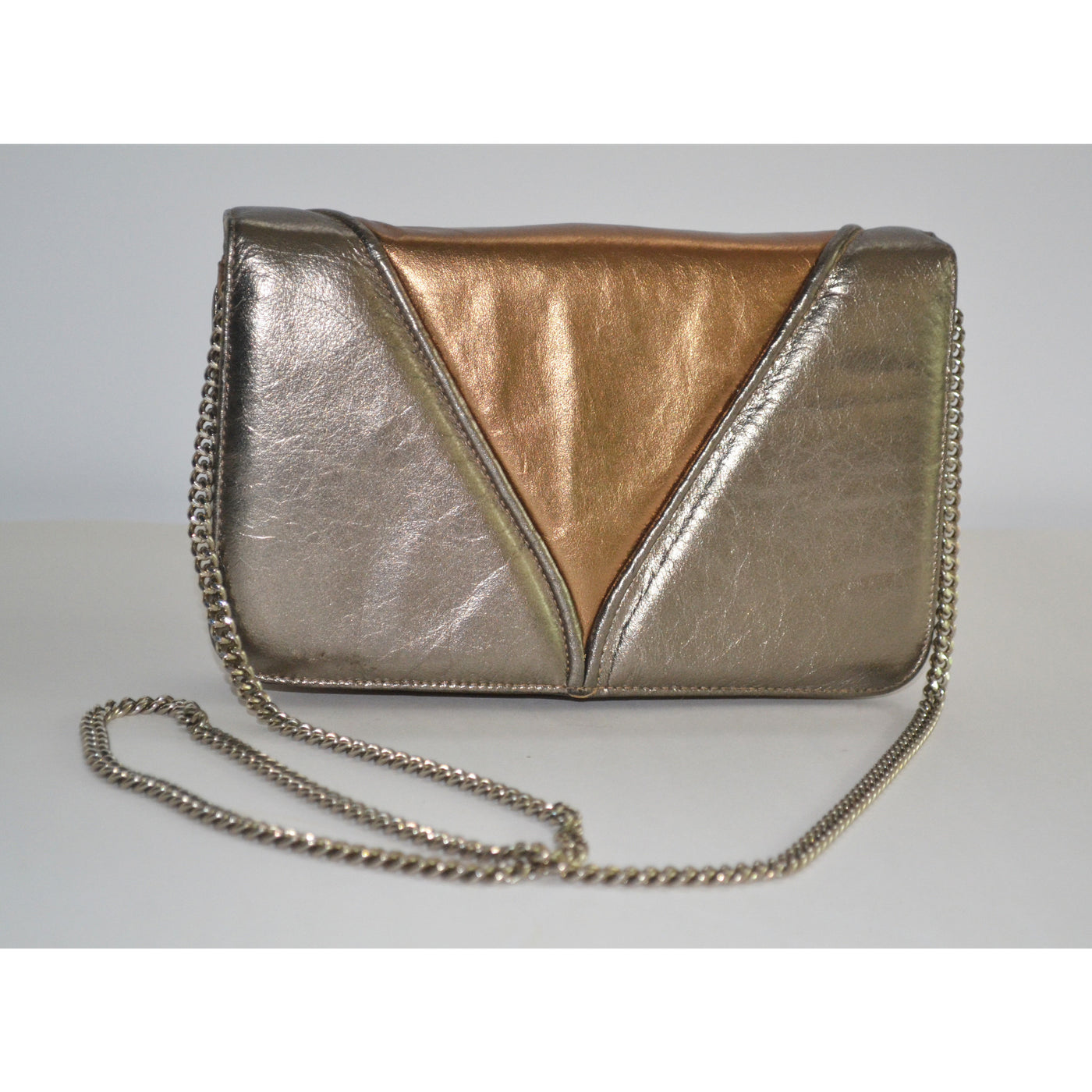 Vintage Gold Metallic Leather Purse By Morle 