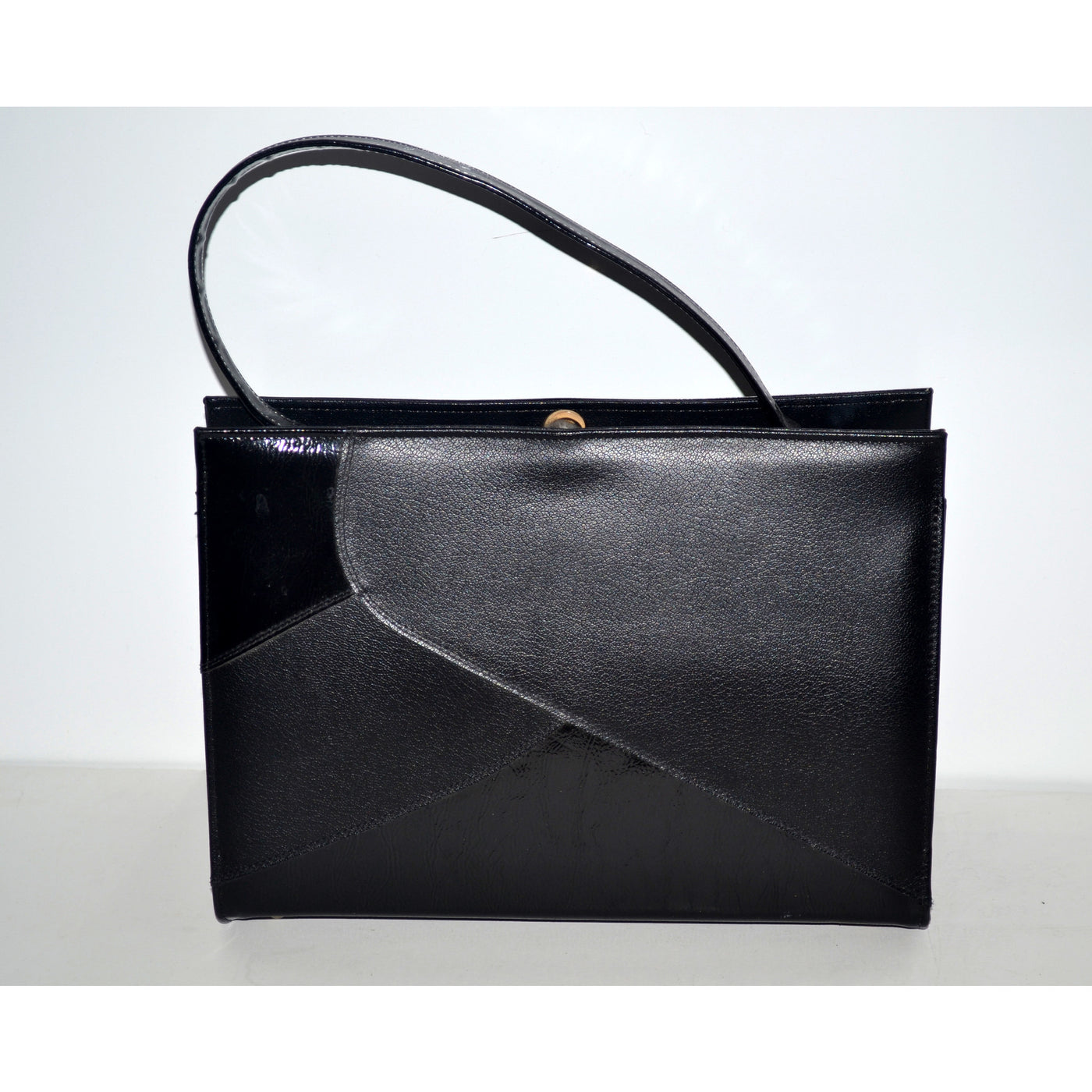  Vintage Black Simulated Leather Handbag By Naturalizer          