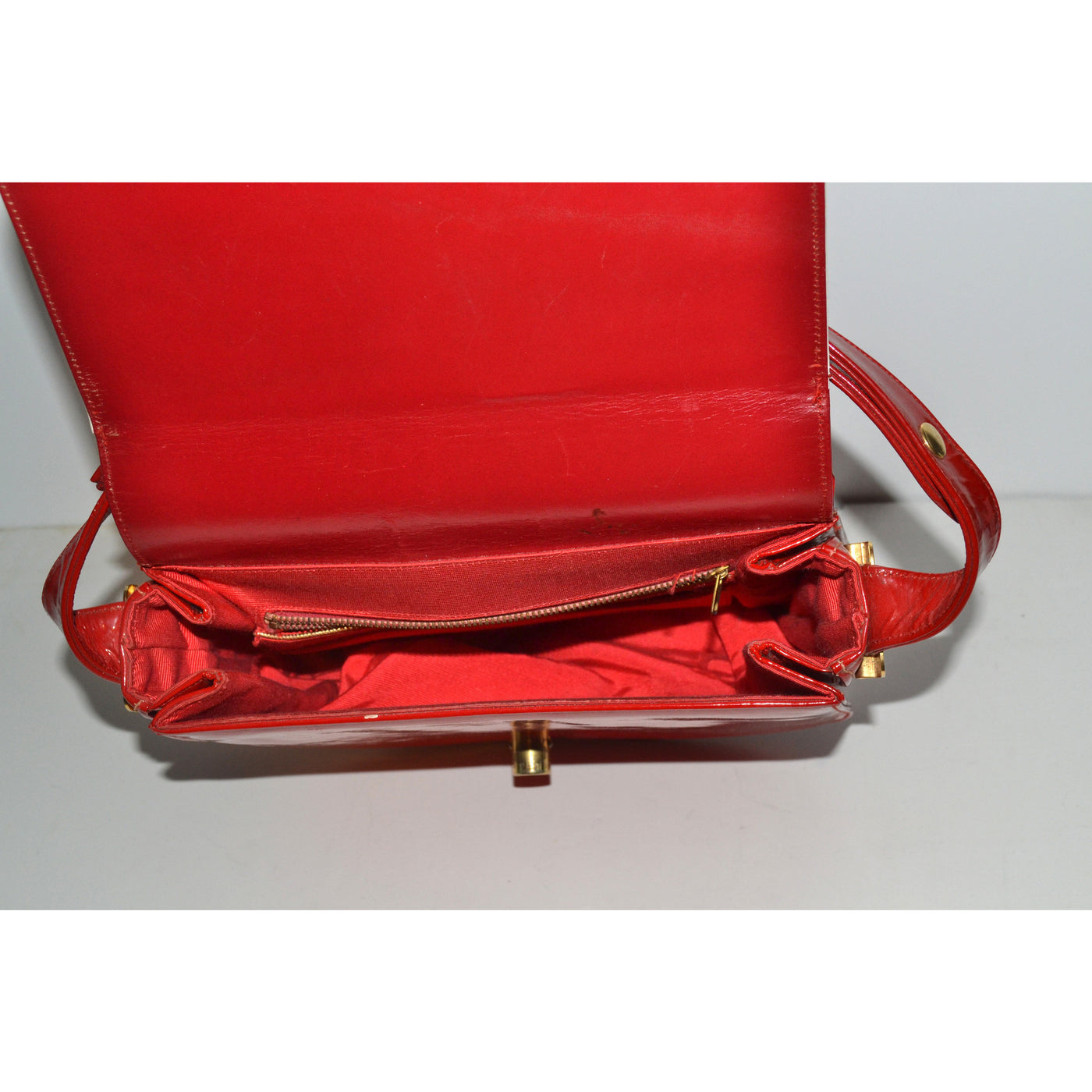 Vintage Red & White Patent Leather Purse By Nicholas Reich- 1960's ...