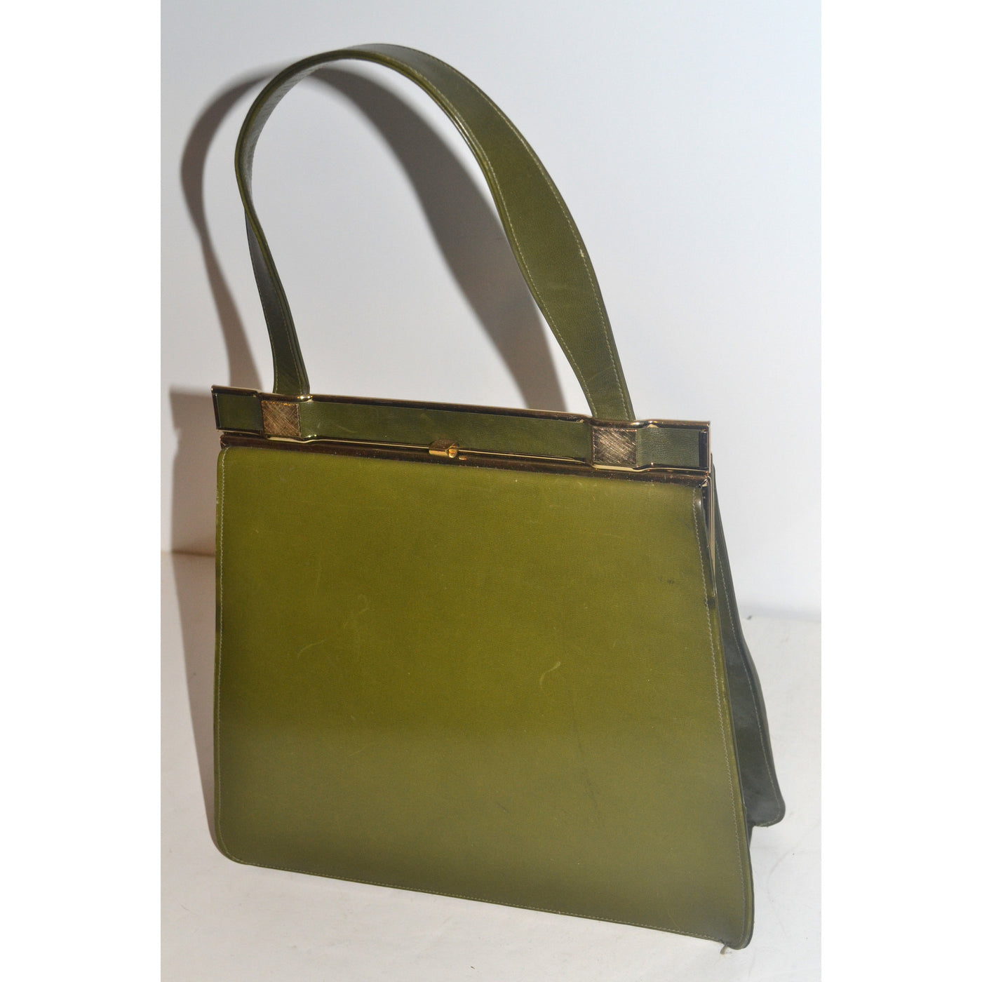 Vintage Green Leather Kelly Purse