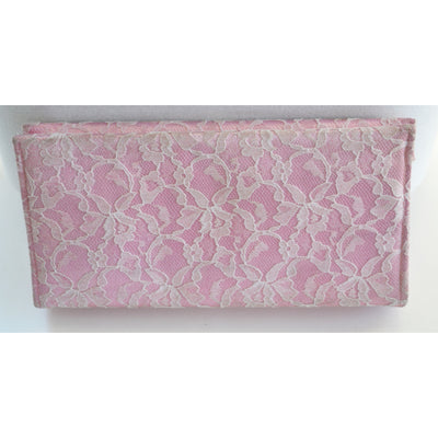 Vintage Pink & Satin Lace Clutch Purse