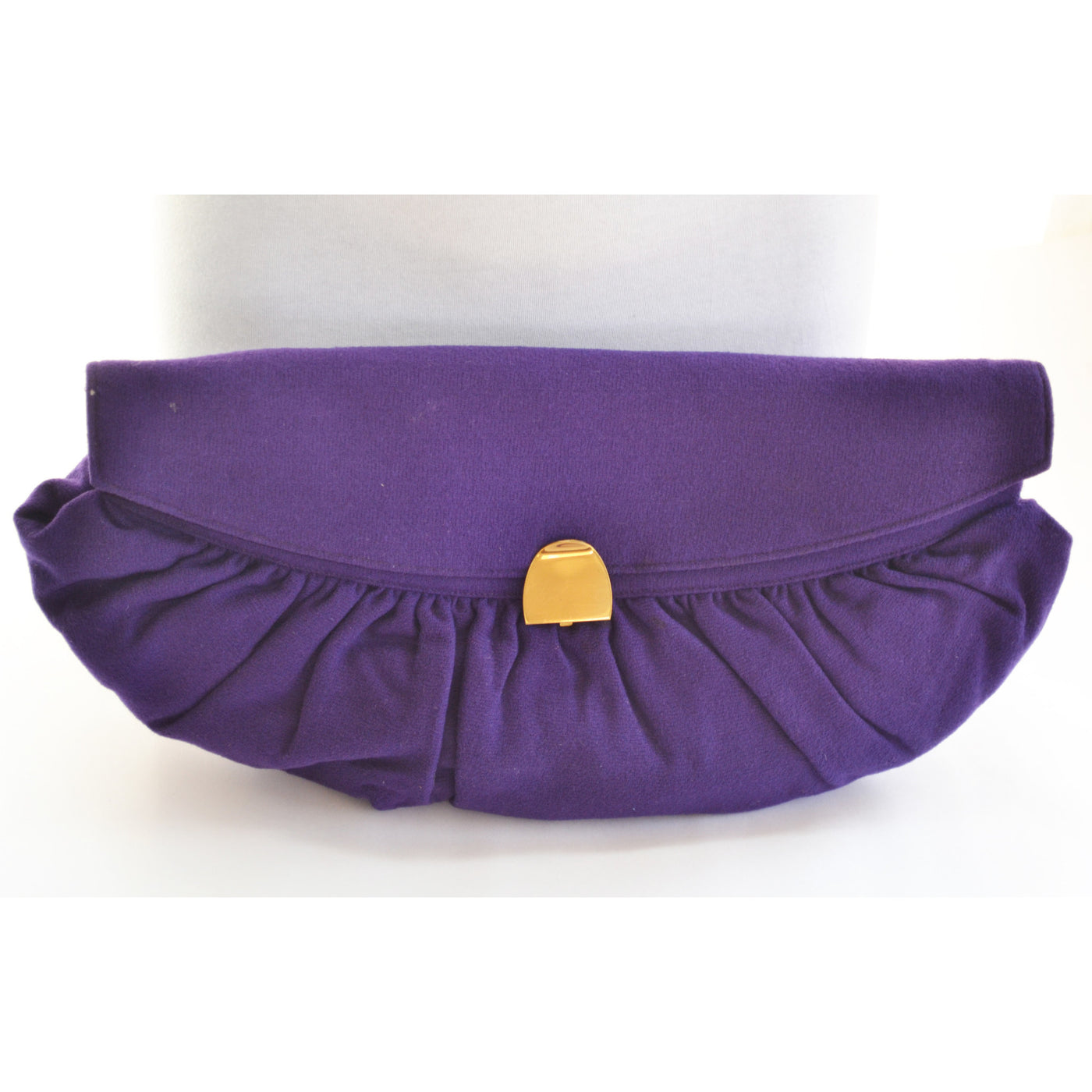 Vintage Elongated Purple Wool Clutch Purse