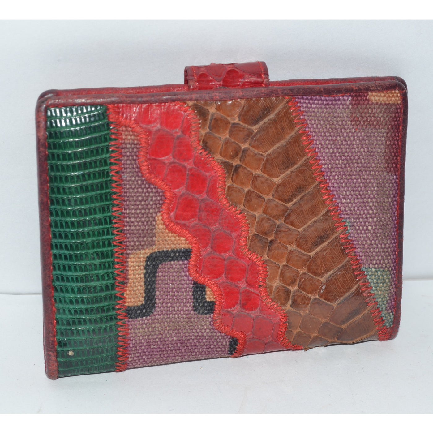 Vintage Snakeskin Patch Wallet By Sharif 