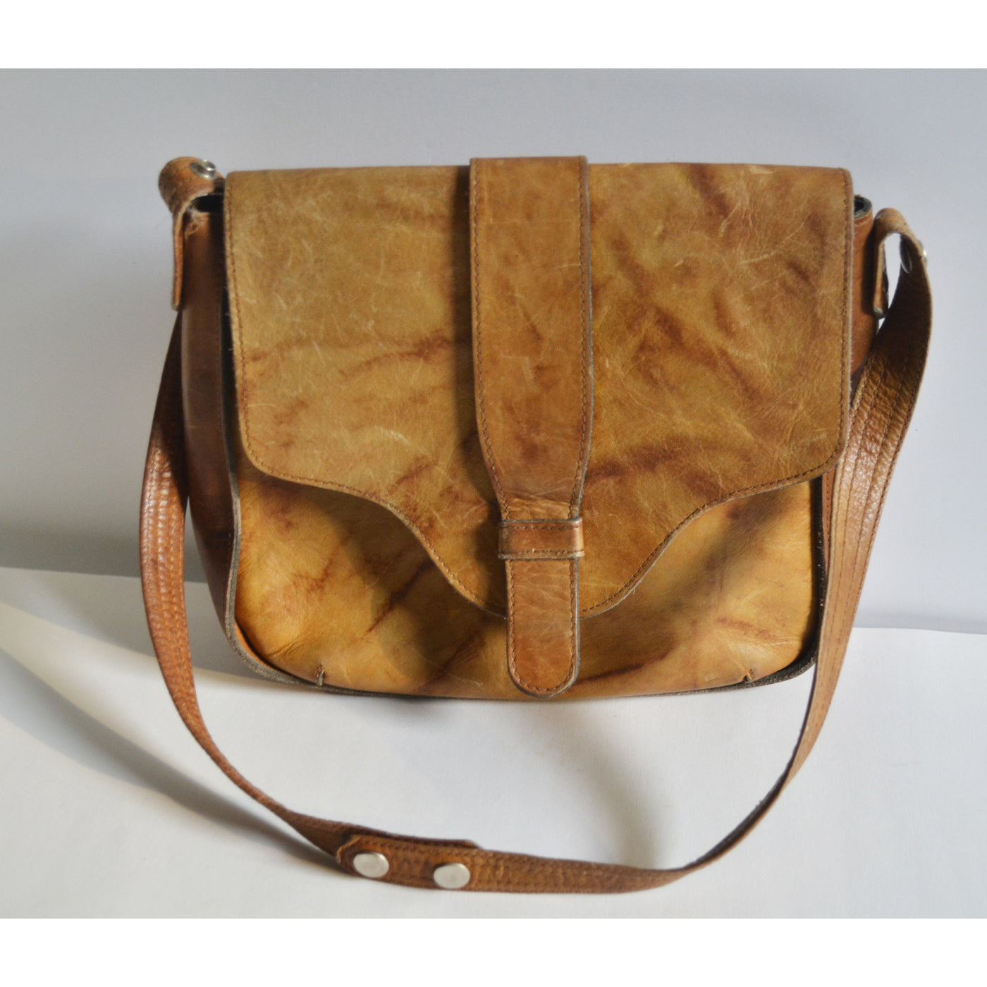 Vintage Brown Leather Hippy Shoulder Purse