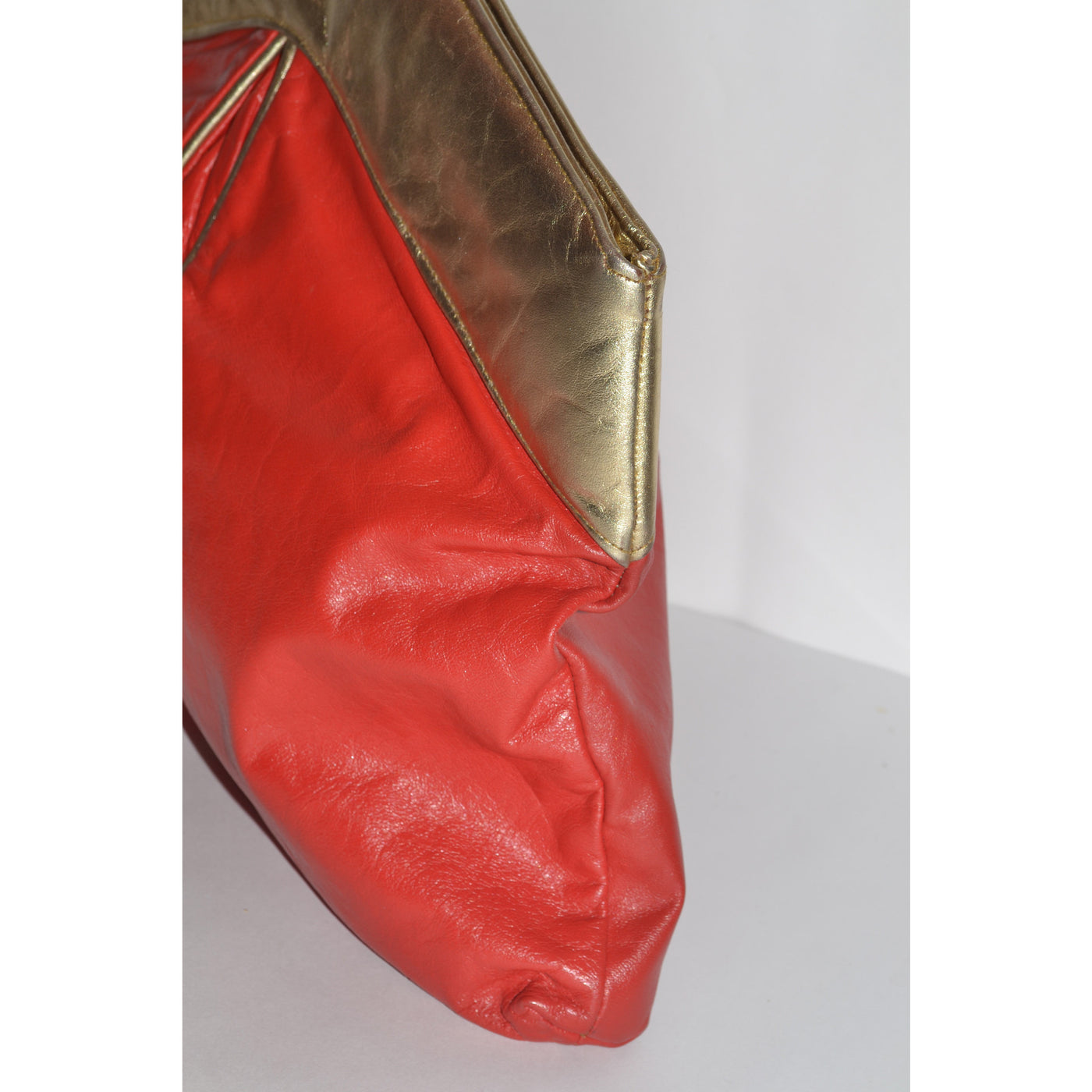 Vintage Oversized Red & Gold Clutch Purse
