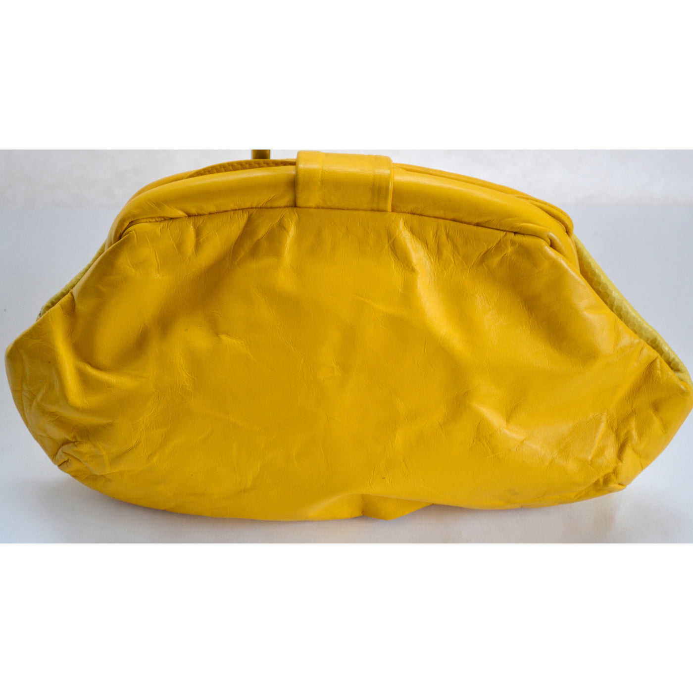 Vintage Yellow Leather Embossed Purse