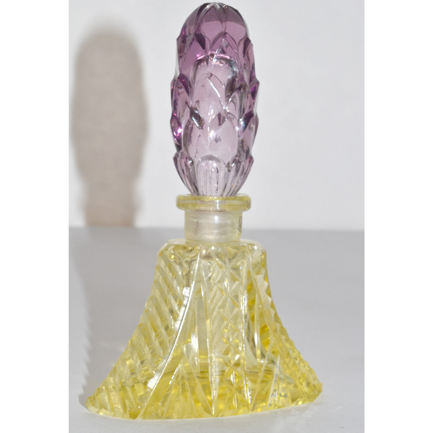 Vintage Vintage Yellow & Purple Czechoslovakian Perfume Bottle