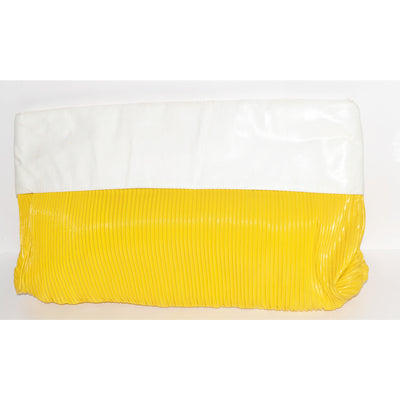 Vintage Yellow & White Ribbed Clutch Purse