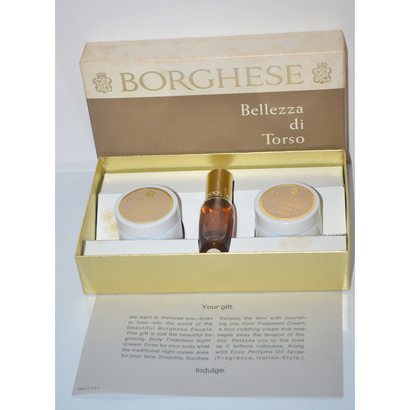 Vintage Bellezza di Torso Ecco Perfume Set By Borghese 