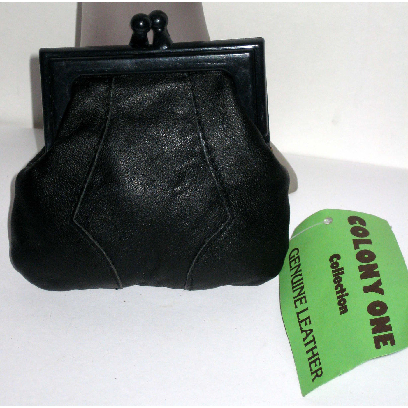 Vintage Black Leather Coin Purse By Colony One