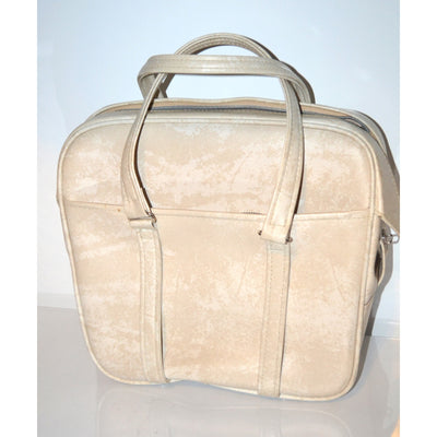 Vintage Cream Marbled Travel Bag By Samsonite 