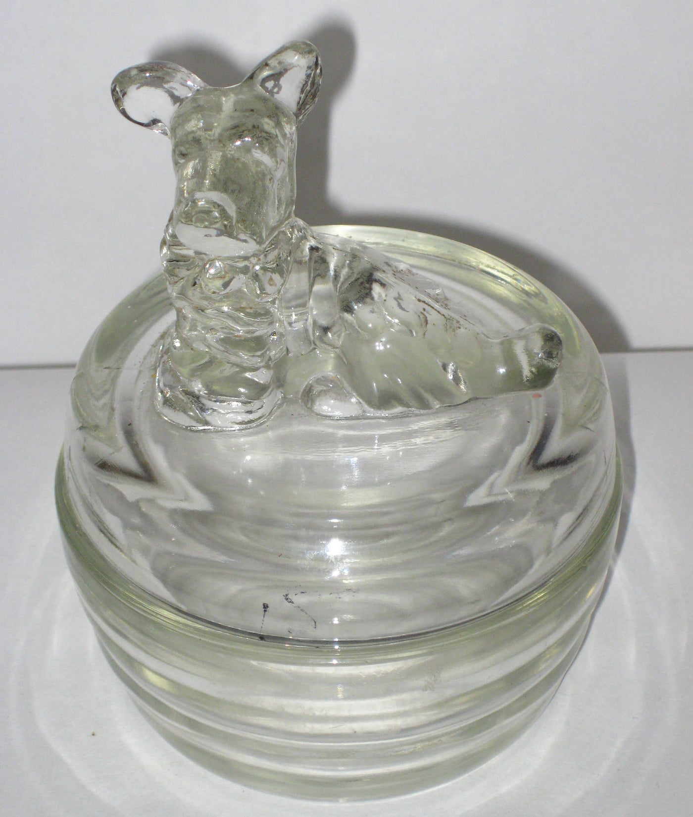 Scottie Dog Glass Powder Jar