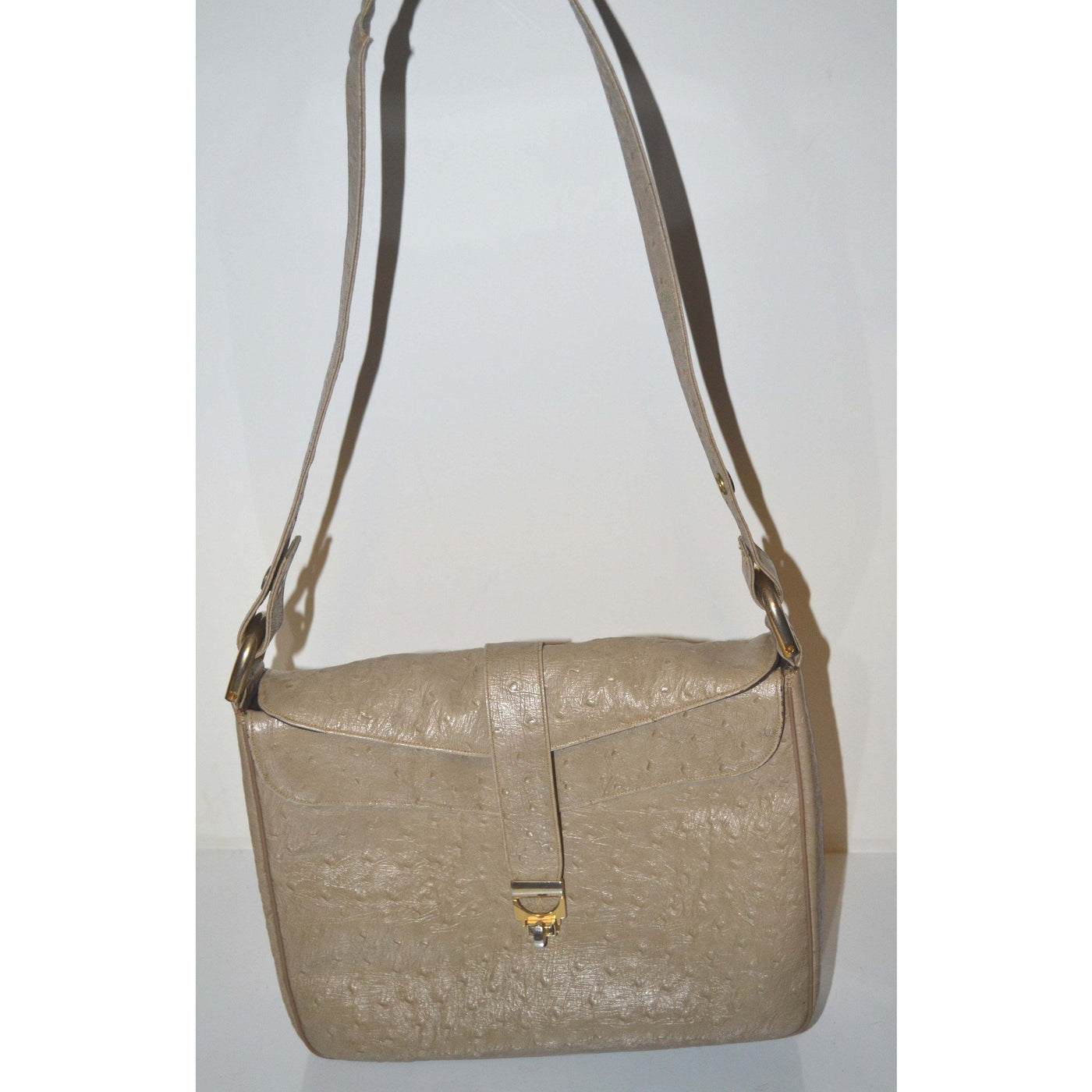Embossed Leather Taupe Purse