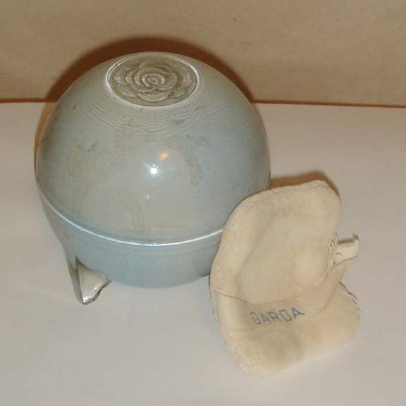 J R Watkins Garda Blue Glass Sphere Powder Jar