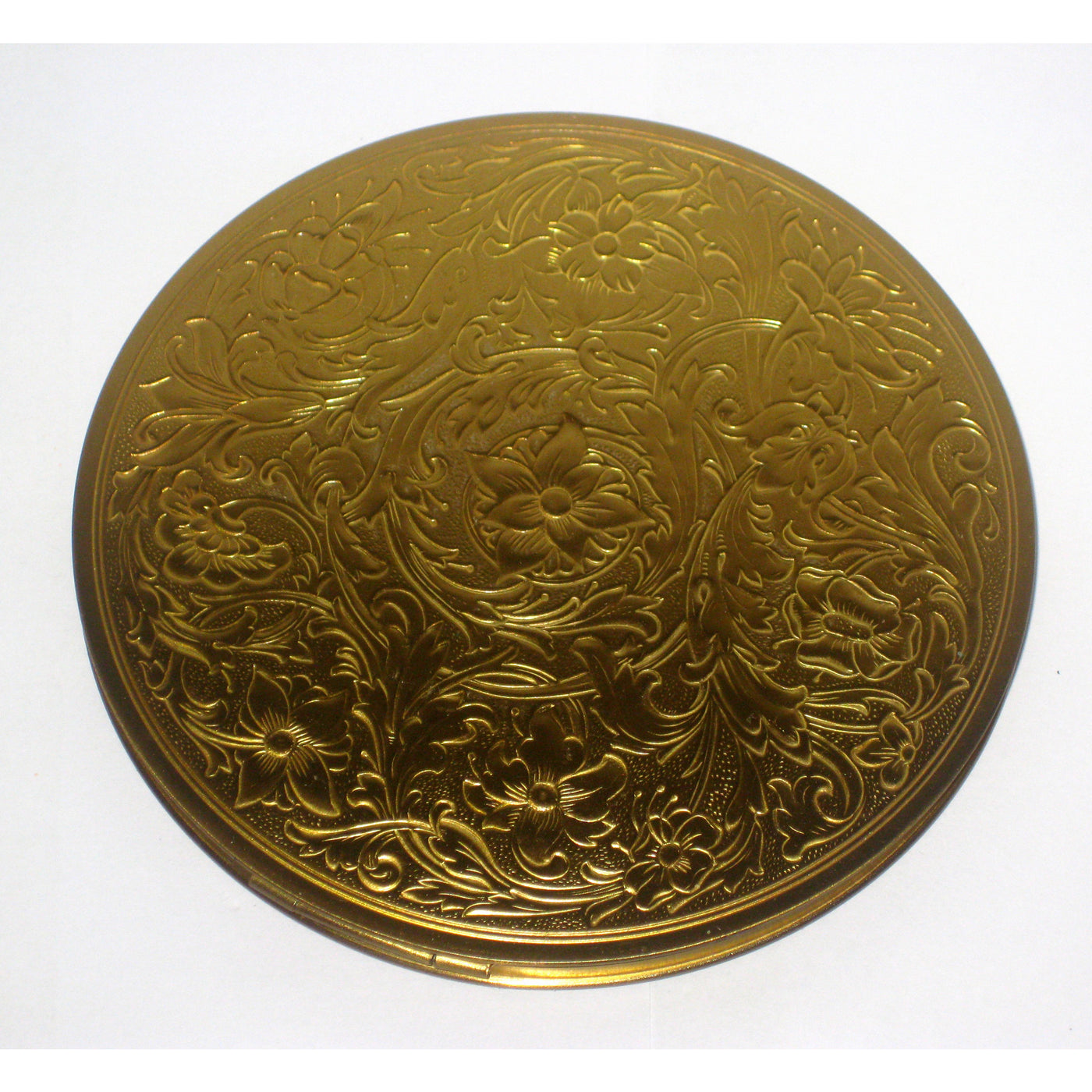 Vintage Goldtone Floral Compact By Stratton 