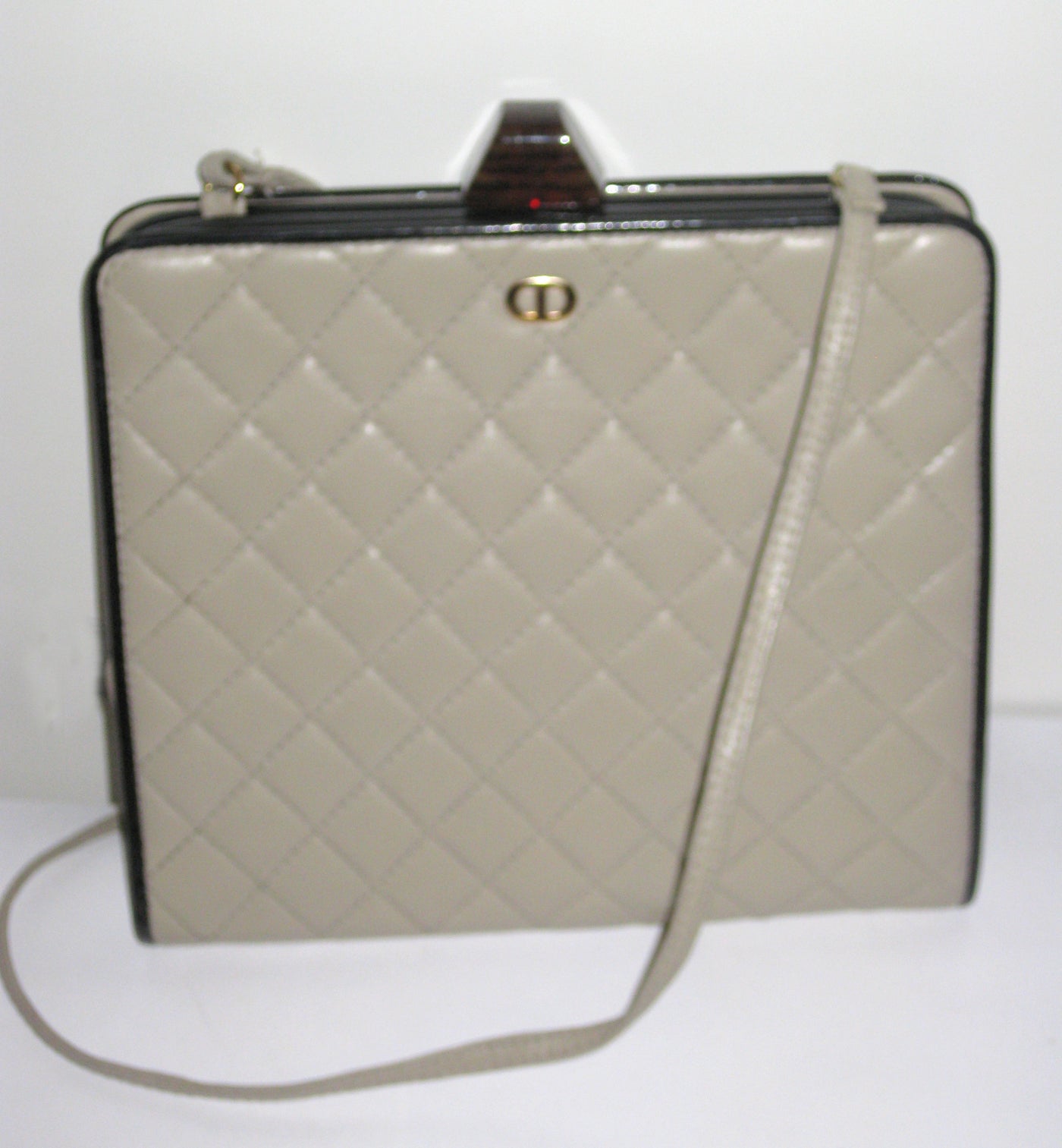 Vintage Neiman Marcus Taupe Quilted Shoulder Purse