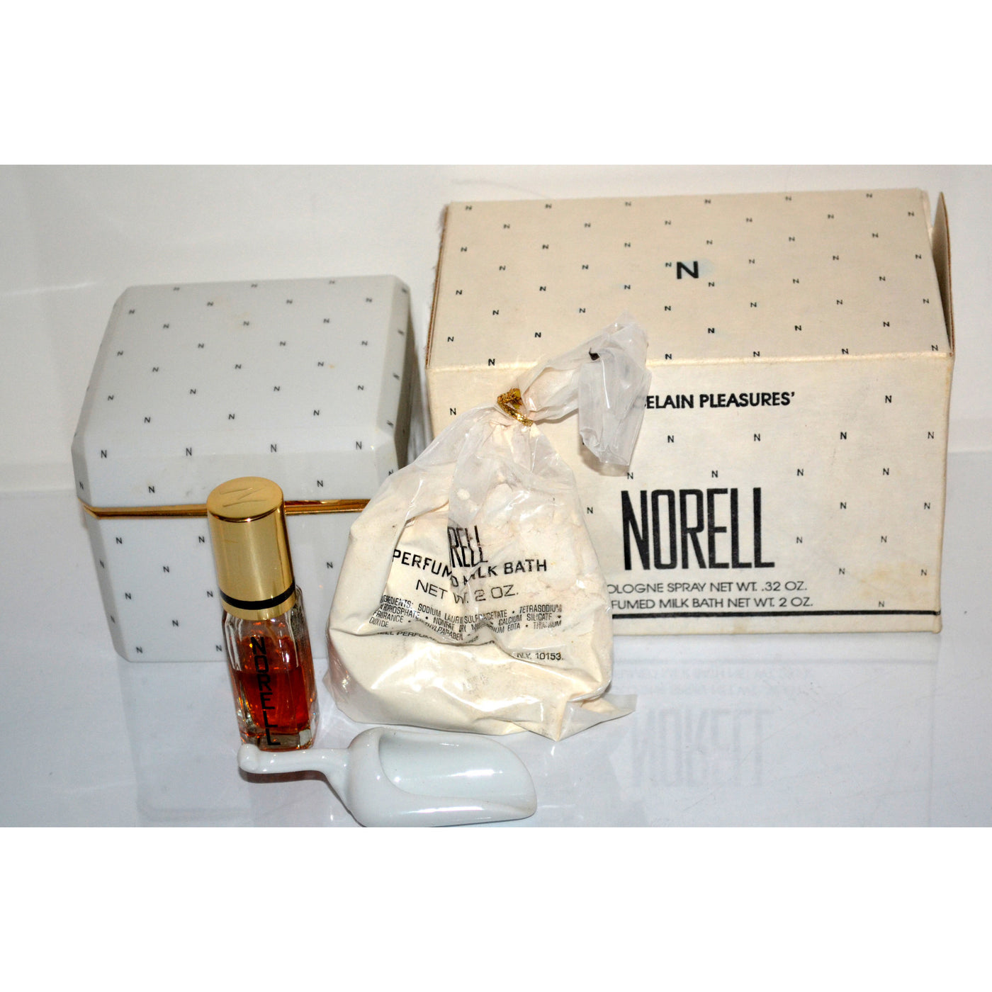 Vintage Norell Cologne & Milk Bath Porcelain Set