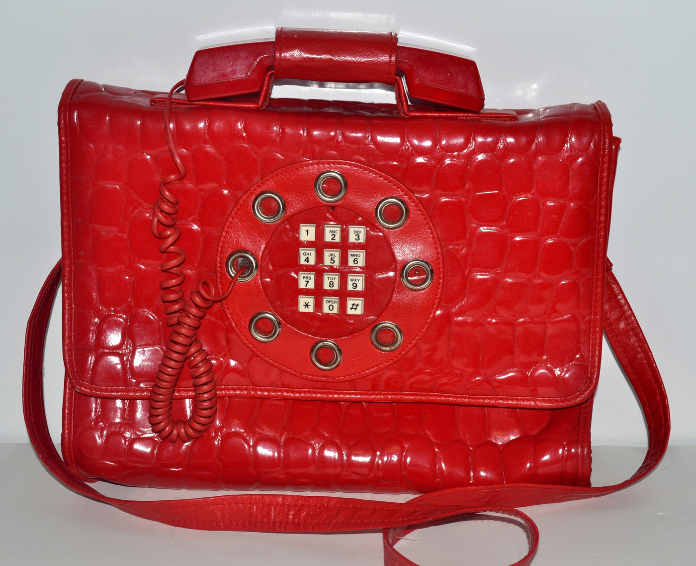 Vintage Red Real Working Telephone Purse