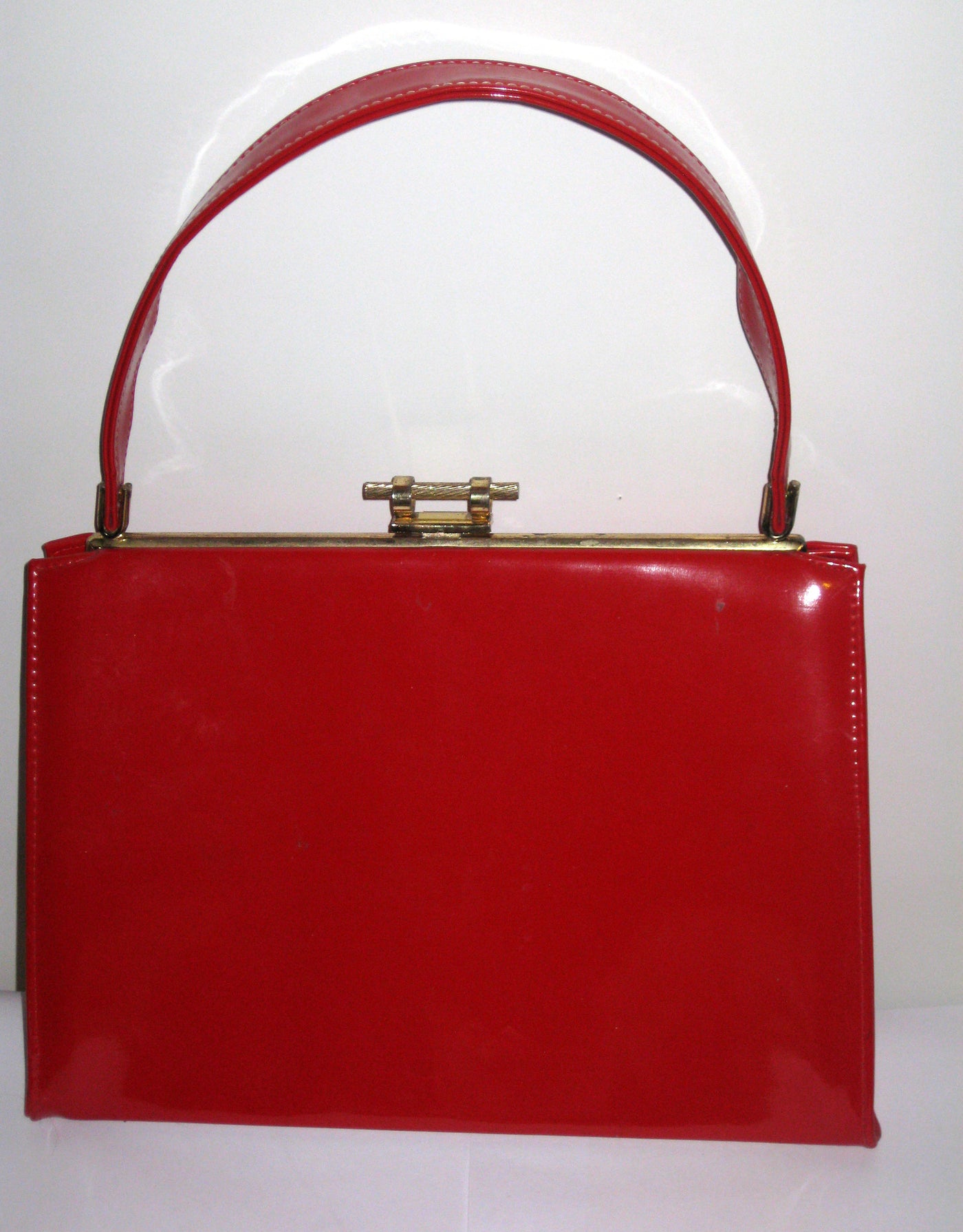 Vintage Air Step Red Stitched Patent Leather Purse