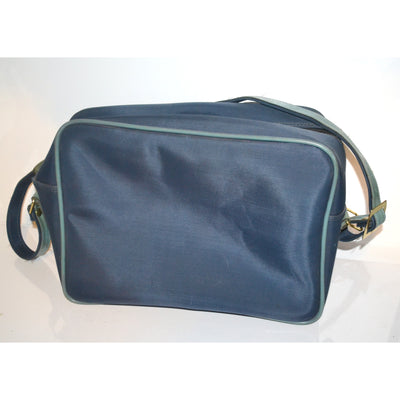 Vintage Blue Nylon Vinyl Travelbag By Safe-way