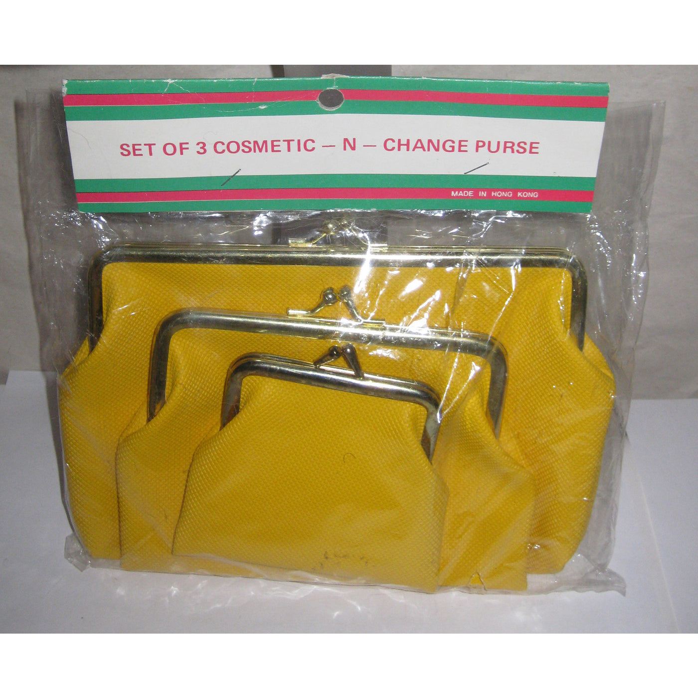 Vintage Mustard Cosmetic & Change Purse Set